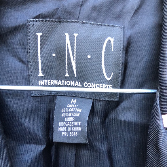 INC international concepts black coat with baby pink leather buttons size medium - Picture 3 of 4